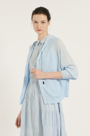 [25SU] 단추 후드 가디건 - SKY BLUE B5B4G28552