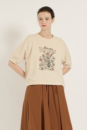 [25SU] BCBG 썸머 플라워 티셔츠 - IVORY B5B4G47513