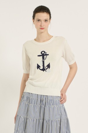 [25SU] 앵커 모티브 풀오버 - IVORY B5B4K41913