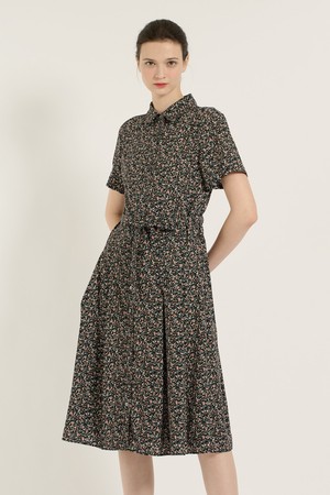 [25SU] 플라워 프린트 원피스 - BLACK B5B4O68199