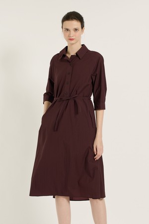 [25SU] 반오픈카라 원피스 - BURGUNDY B5B4O68565