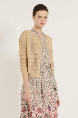 [25SU] 크로셰 블록 가디건 - LIGHT BEIGE B5B5K12971