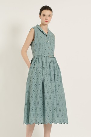 [25SU] 숄카라 턱 디테일 원피스  - M BLUE B5B5O64553