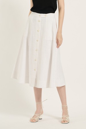 [25SU] 아웃포켓 A라인 스커트 - WHITE B5B5S23410