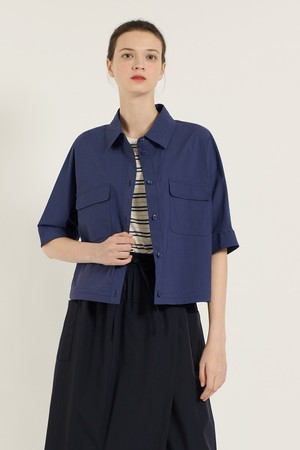 [25SU] 밑단 스트링 블라우스 - ROYAL BLUE B5B4B41457