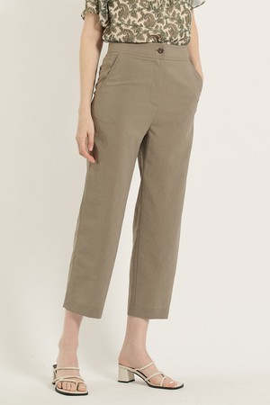 [25SU] 백 밴딩 니트 블록 팬츠 - LIGHT KHAKI B5B4P32181