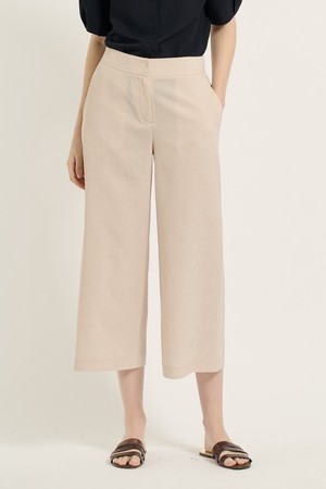 [25SU] 뒤허리밴딩 와이드팬츠 - LIGHT BEIGE B5B4P38571