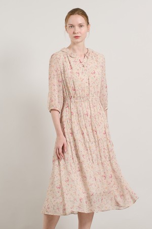 [25SU] 쉬폰 프린트 롱 원피스 - LIGHT BEIGE A5M4O62571