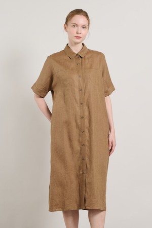 [25SU] 린넨 H라인 원피스 - CAMEL A5M4O62980