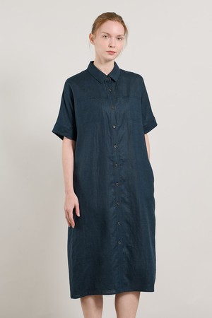 [25SU] 린넨 H라인 원피스 - PEACOCK BLUE A5M4O62958