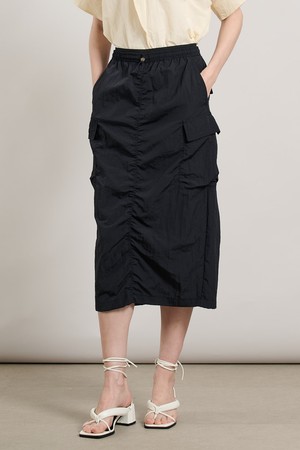 [25SU] 파카링 H라인 스커트  - DARK NAVY A5M4S22256