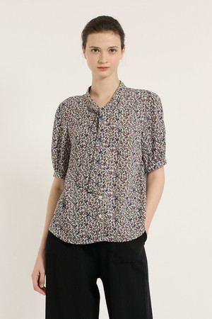 [25SU] 프린트 타이블라우스 - IVORY B5B5B43813