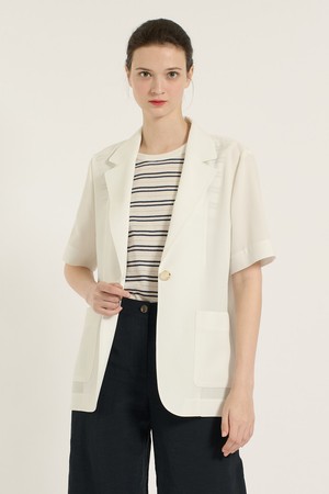 [25SU] 반팔 트윌 자켓 - WHITE B5B5J14110