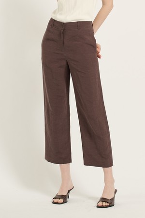 [25SU] 마 혼방 와이드 팬츠 - DARK BROWN B5C7P31175