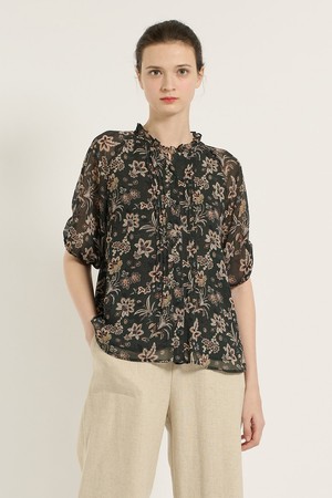 [25SU] 쉬폰 페이즐리 블라우스 - DARK GREEN B5C7B40643