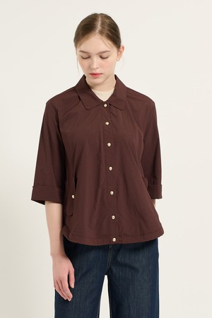 [25SU] 밑단 스트링 블라우스 - DARK RED B5B5B49925