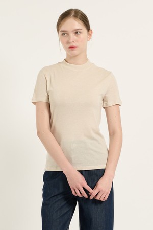 [25SU] 썸머 울 스판 티셔츠 - LIGHT BEIGE B5B6X44171