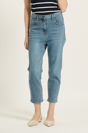 [25FA] 백밴딩 슬림 데님 팬츠 - DARK BLUE B5F7G38554