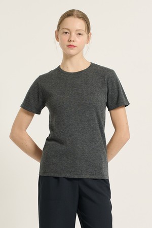 [25FA] 라운드넥 울 니트 - CHARCOAL GRAY B5F8G49198