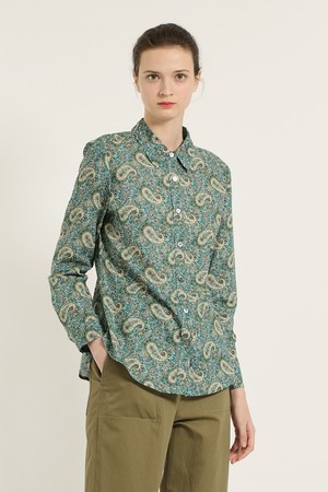 [25SU] 페이즐리 셔츠 블라우스 - DARK GREEN B5C7B40343
