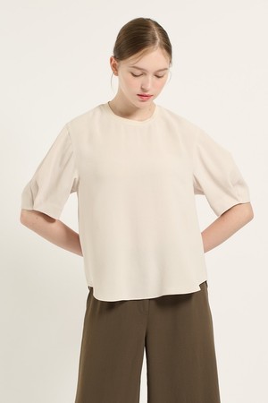 [25FA] 볼륨 소매 블라우스 - LIGHT BEIGE B5C7B41071