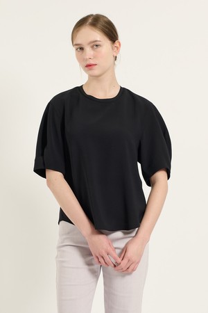 [25FA] 볼륨 소매 블라우스 - DARK NAVY B5C7B41056