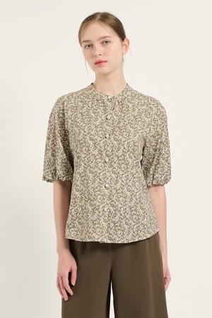 [25FA] 나그란 소매 면프린트 블라우스 - BLACK B5C7B41499