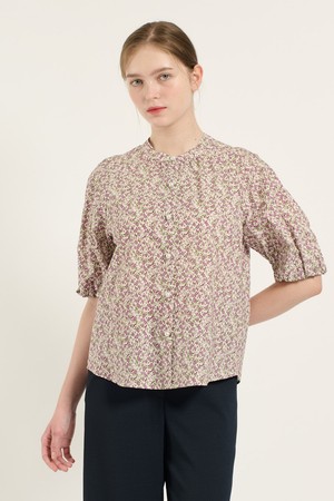 [25FA] 나그란 소매 면프린트 블라우스 - PURPLE B5C7B41463