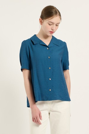 [25FA] 스탠 스포츠카라 블라우스 - DARK BLUE B5C7B41654