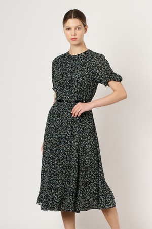 [25FA] 벨티드 플레어 원피스 - BLACK B5C7O60899