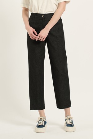 [25FA] 테이퍼드 면스판 팬츠 - CHARCOAL GRAY B5C7P37398