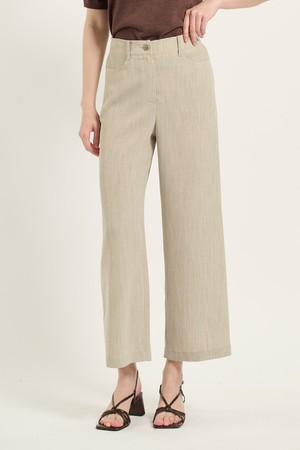 [25FA] 폴리 혼방 와이드 팬츠 - LIGHT BEIGE B5C7P30271