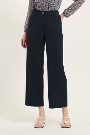 [25FA] 폴리 혼방 와이드 팬츠 - DARK NAVY B5C7P30256