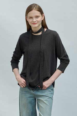 [25FA] 머플러 져지 - CHARCOAL GRAY A5F7I47198