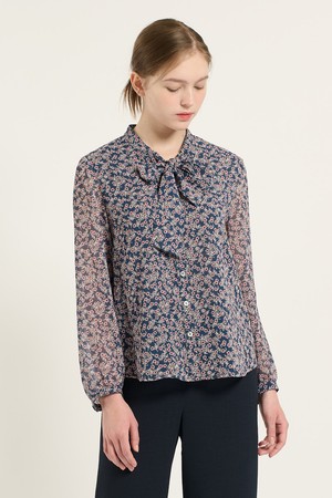 [25FA] 프린트 타이 블라우스 - LIGHT PINK B5C7B40921