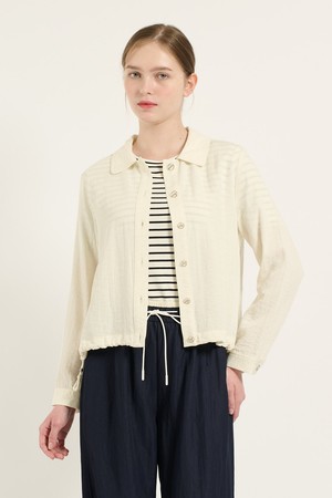 [25FA] 밑단 스트링 블라우스 - IVORY B5C7B41813