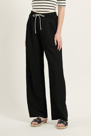 [25FA] 배색 밴딩 팬츠 - BLACK B5C7P37899