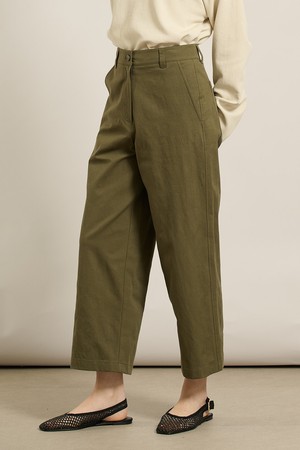 [25FA] 세미 와이드 팬츠 - DARK KHAKI A5F8P32383