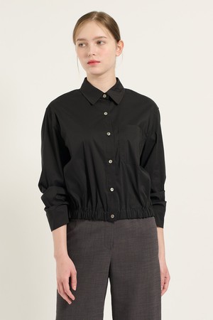 [25FA] 밑단 밴딩 셔츠 - BLACK B5C8B42599