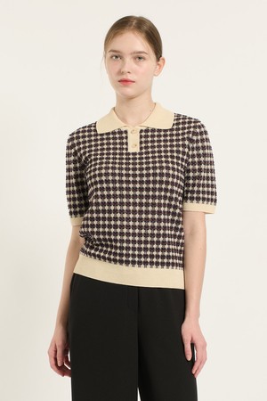 [25FA] 스켈럽 자카드 카라넥 풀오버 - LIGHT BEIGE B5C8K42271