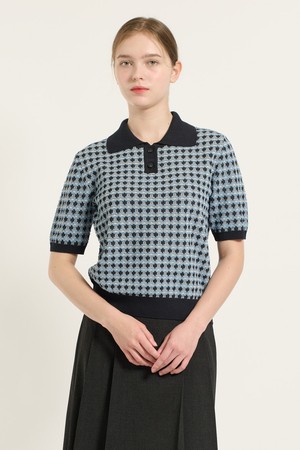 [25FA] 스켈럽 자카드 카라넥 풀오버 - DARK NAVY B5C8K42256