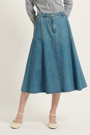 MARGARIN FINGERS] [25SP] LACE RUFFLE SKIRT (SKY)