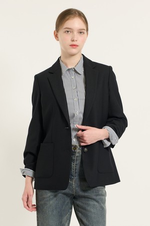 [25FA] 테일러드 아웃포켓 자켓  - DARK NAVY B5C8J12256