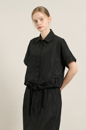 [25FA] 절개디테일 반팔블라우스 - BLACK A5F7B41099