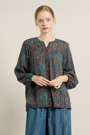 [25FA] 프린팅 루즈핏블라우스 - BROWN A5F7B41674