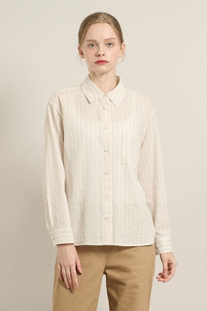 [25FA] 시어 스트라이프 블라우스  - IVORY A5F8B46813