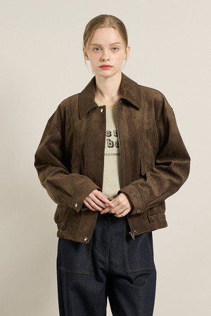 [25FA] 페이크 스웨이드 블루종점퍼 - DARK BROWN A5F8F10175