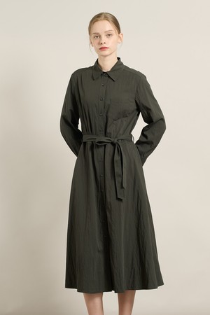 [25FA] 셔츠형 A라인 원피스   - DARK GRAY A5F8O68117