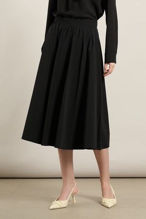 [25FA] 플레어 셔링 스커트  - BLACK A5F8S21299