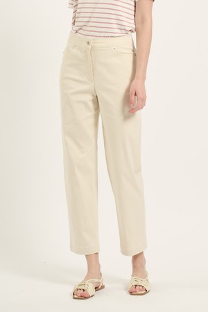 [25FA] 슬림핏 면스판 팬츠 - IVORY B5C7P30913